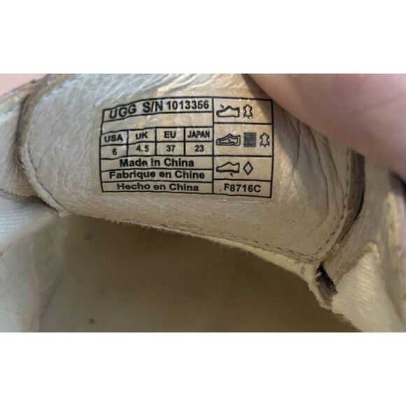 UGG Carilyn Brown Suede Lace Up Slip On Bow Flat Sneaker Shoes Women's 6 - Picture 5 of 6